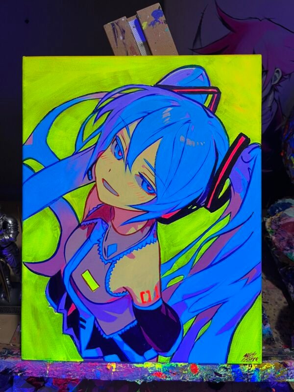 Hatsune Miku Smurk Painting Glows (11in x 14in)