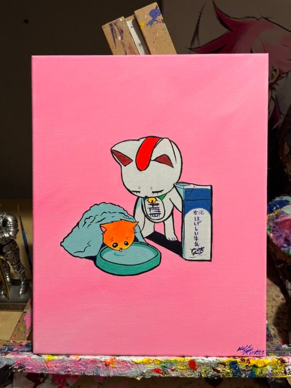 Cat Granny milk Painting Glows (11in x 14in) - Image 2