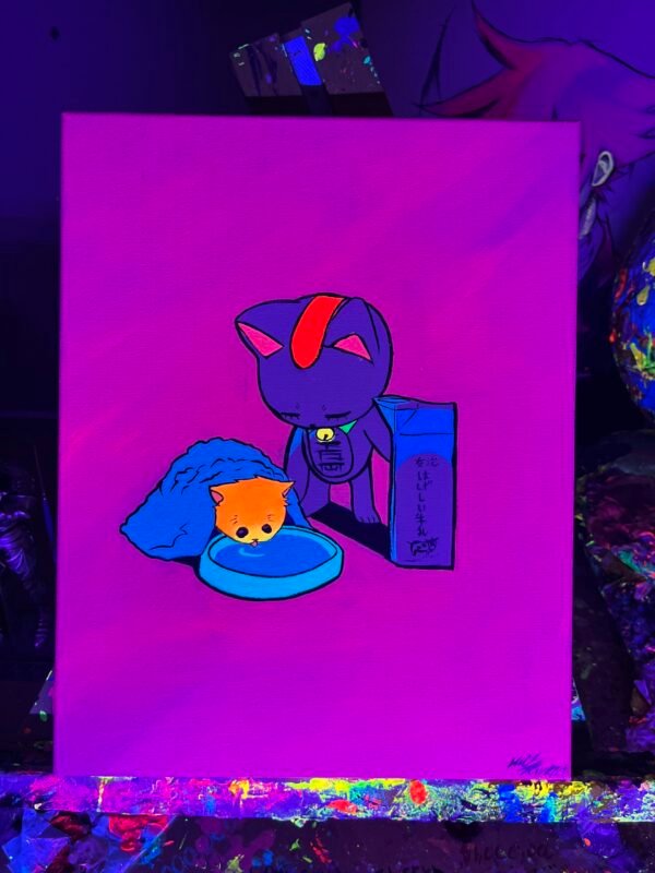 Cat Granny milk Painting Glows (11in x 14in) - Image 4