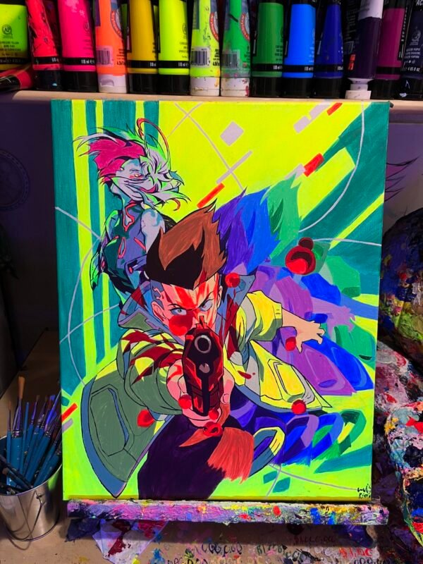 Cyber Punk Painting Glows (14in x 20in)