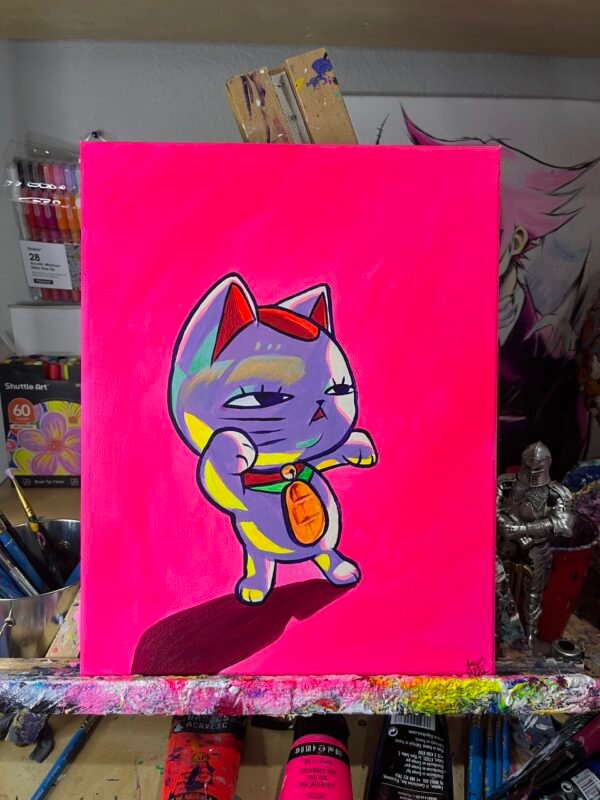 Cat Granny Painting Glows (11in x 14in) - Image 2