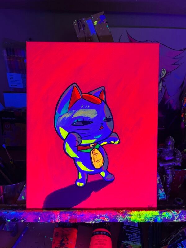 Cat Granny Painting Glows (11in x 14in) - Image 4