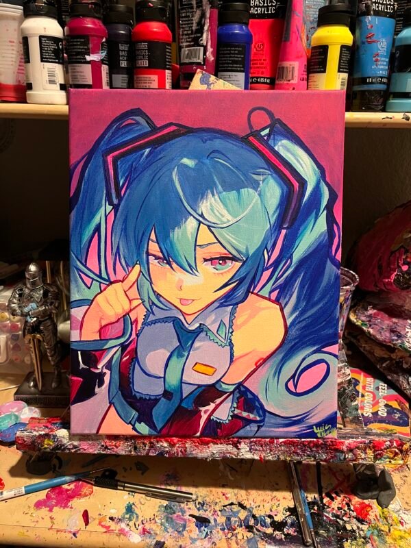 Hatsune Miku Painting Glows (11in x 14in) - Image 2