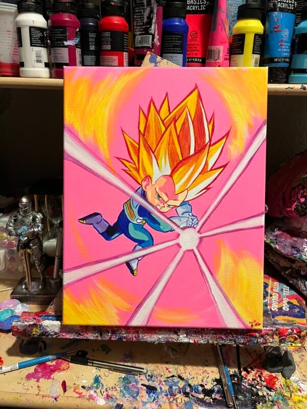 Vegeta Painting Glows (11in x 14in) - Image 4