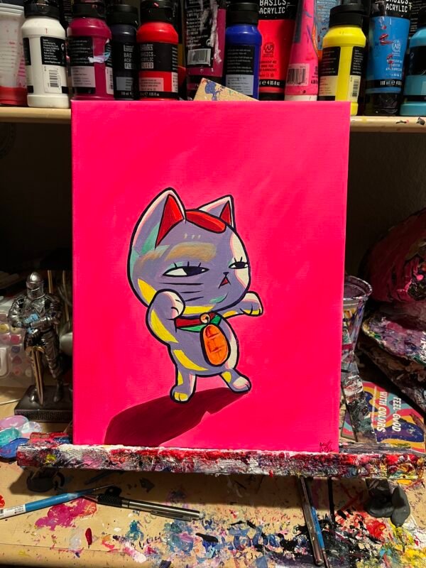Cat Granny Painting Glows (11in x 14in) - Image 3
