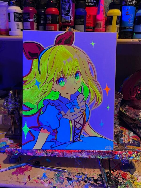 Alice in Borderland Painting Glows (11in x 14in)