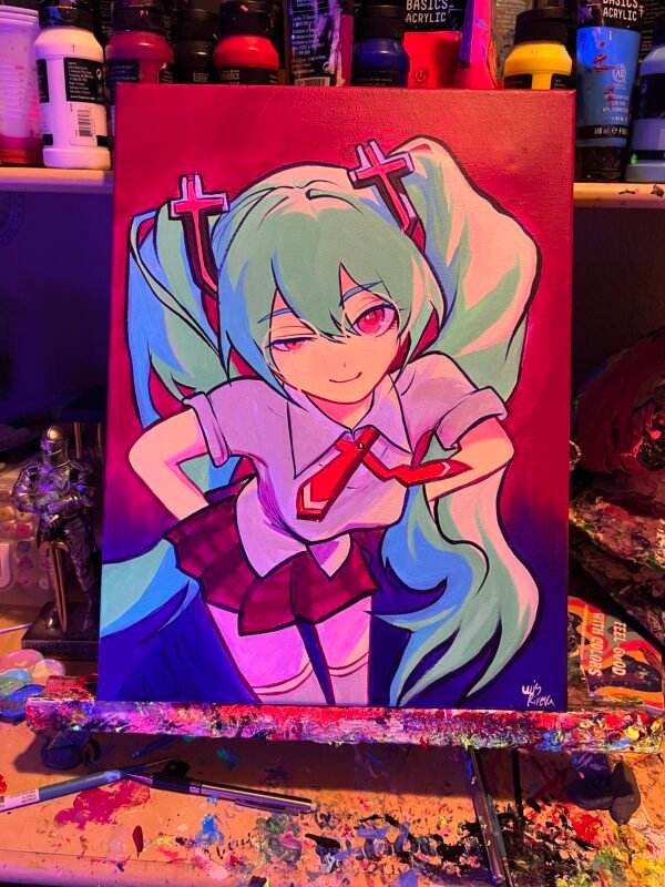 Rottten Girl Miku Painting Glows (12in x 16in)