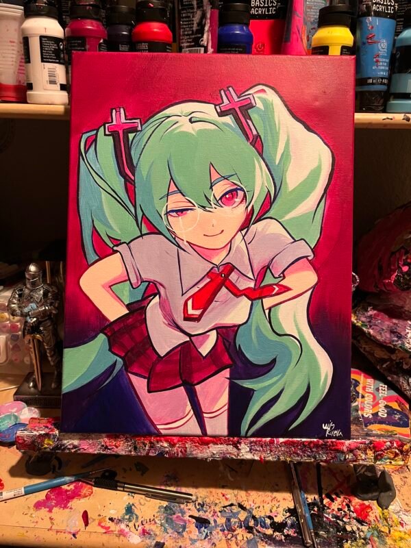 Rottten Girl Miku Painting Glows (12in x 16in) - Image 2