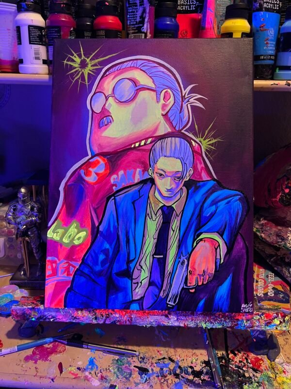 Taro Sakamoto Painting Glows (12in x 16in)