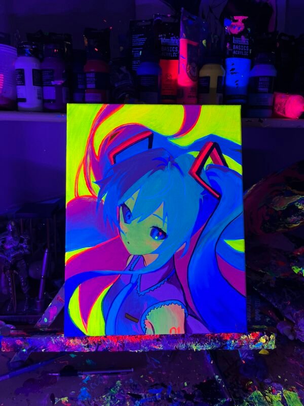 Hatsune Miku Painting Glows (11in x 14in) - Image 4