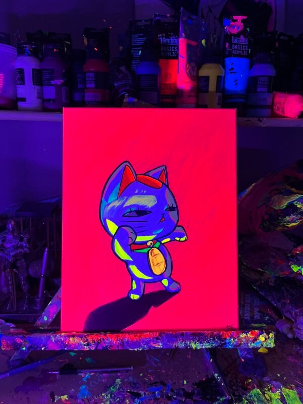 Cat Granny Painting Glows (11in x 14in) - Image 4