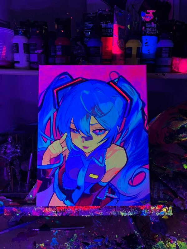 Hatsune Miku Painting Glows (11in x 14in) - Image 4