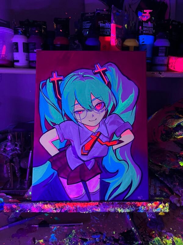 Rottten Girl Miku Painting Glows (12in x 16in) - Image 4