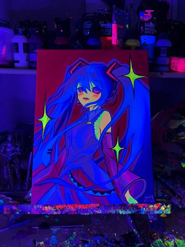 Hatsune Miku Painting Glows (12in x 16in) - Image 3