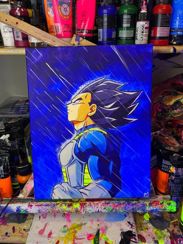 Vegeta Sad Painting Glows (11in x 14in)