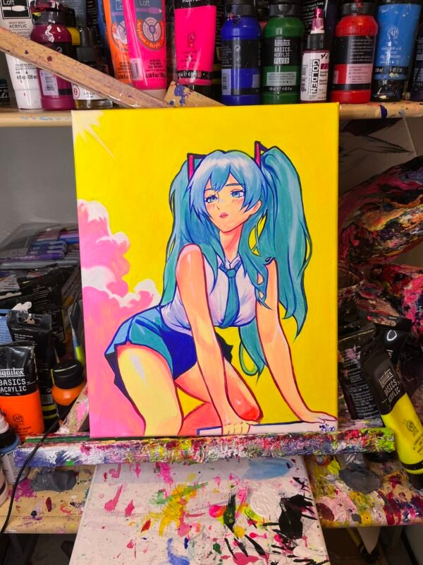 Hatsune Miku Painting Glows (11in x 14in) - Image 3