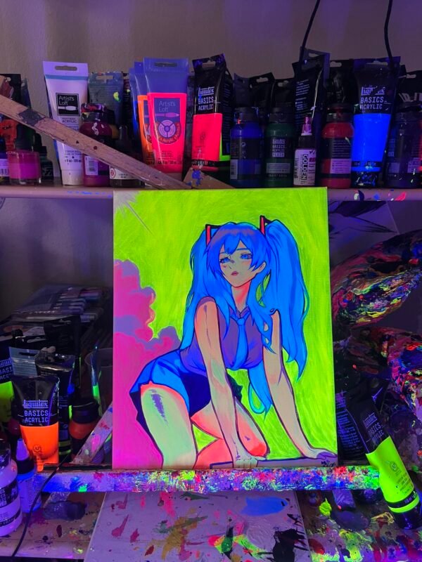 Hatsune Miku Painting Glows (11in x 14in) - Image 2
