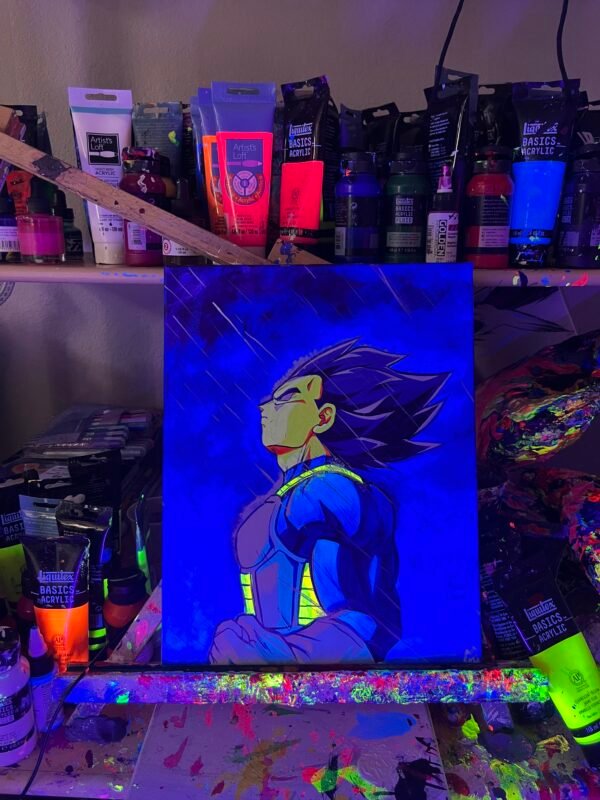 Vegeta Sad Painting Glows (11in x 14in) - Image 4