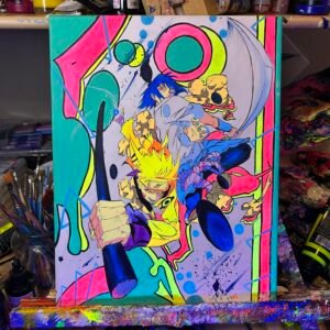 Naruto Sasuke Painting Glows (11in x 14in)