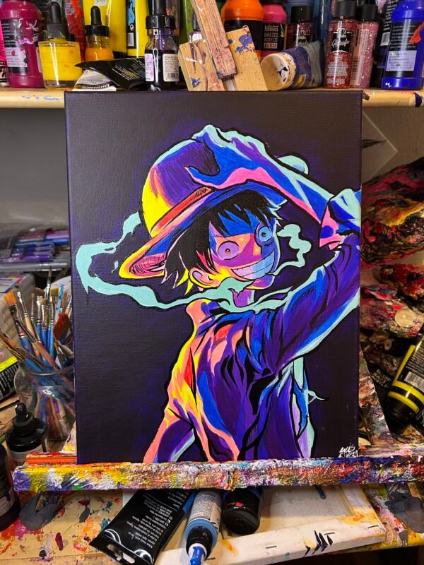 Luffy Painting Glows (11in x 14in) - Image 2