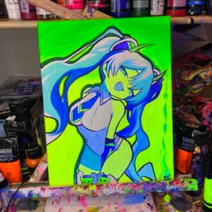 Glorpi Miku Painting Glows (11in x 14in)