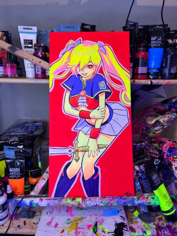 Super hero Miku  Painting Glows (20in x 10in)