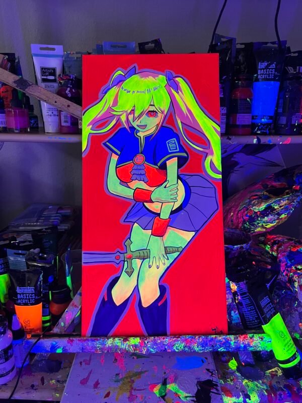 Super hero Miku  Painting Glows (20in x 10in) - Image 3