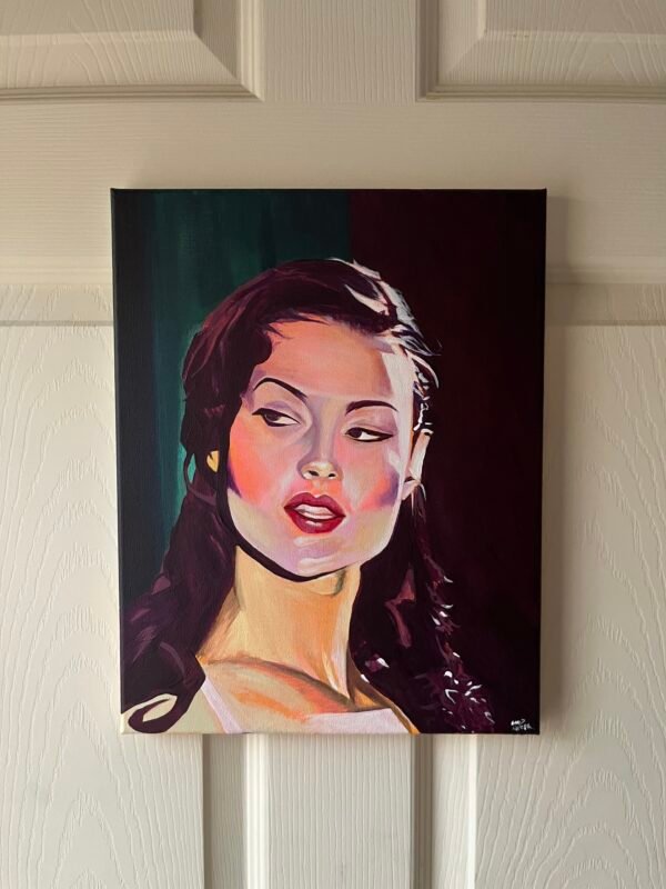 Shalom Harlow Painting Glows (11in x 14in)