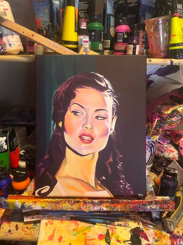 Shalom Harlow Painting Glows (11in x 14in) - Image 3
