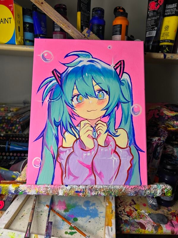 Hatsune Miku Painting Glows (11in x 14in) - Image 3