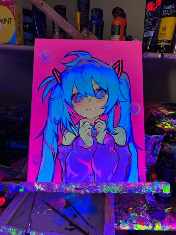 Hatsune Miku Painting Glows (11in x 14in) - Image 4