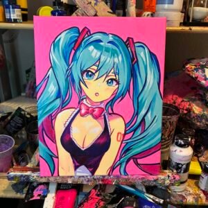 Miku Maid Painting Glows (11in x 14)