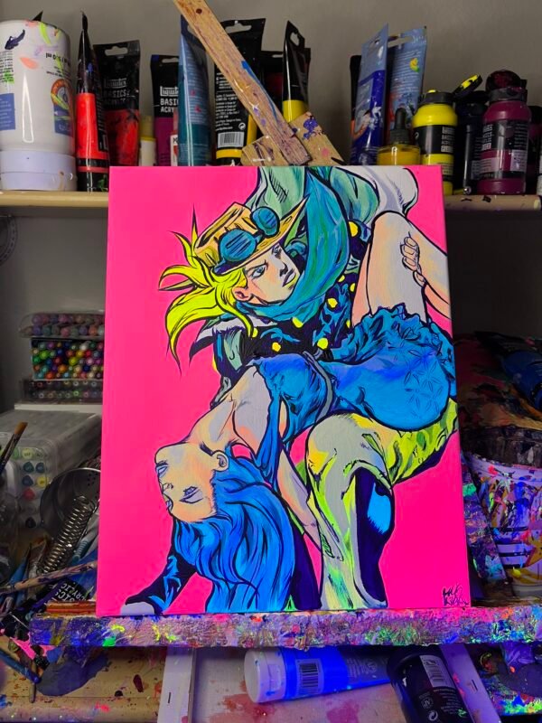Steal ball run Painting Glows (11in x 14in)