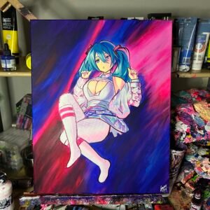 Miku Painting Glows (20in x 16in)