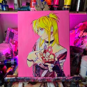Misa Death Note Painting Glows (11in x 14)