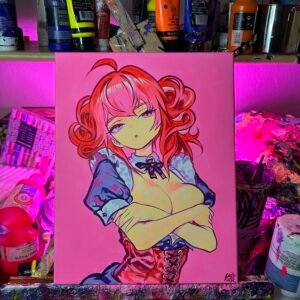 Maid Kasane Painting Glows (11in x 14)