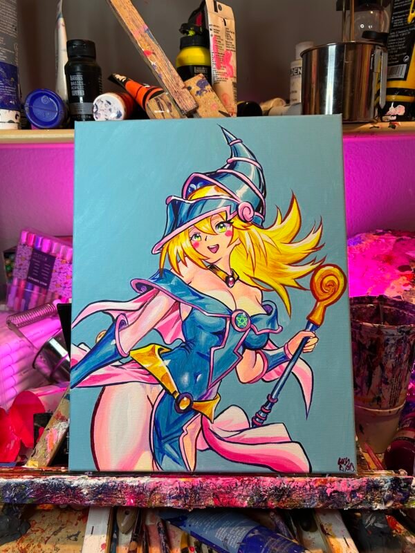 Dark Magician Girl Painting Glows (11in x 14)