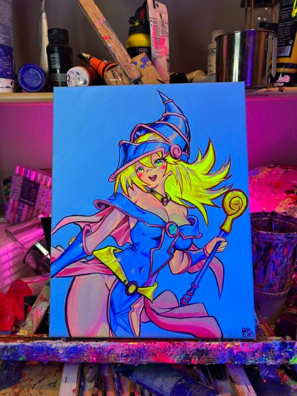 Dark Magician Girl Painting Glows (11in x 14) - Image 3