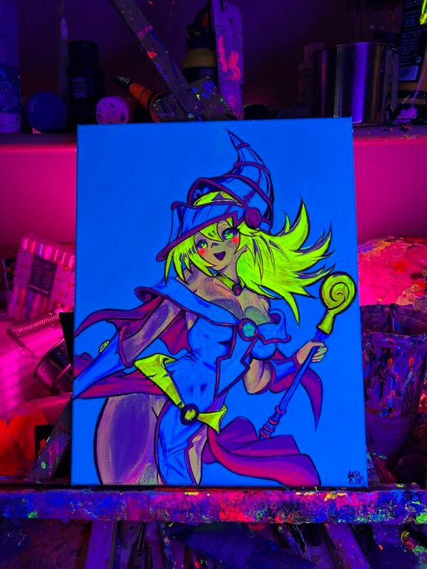 Dark Magician Girl Painting Glows (11in x 14) - Image 4