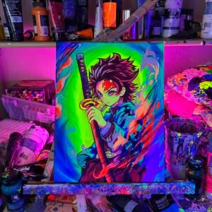 Tanjiro Painting Glows (11in x 14)