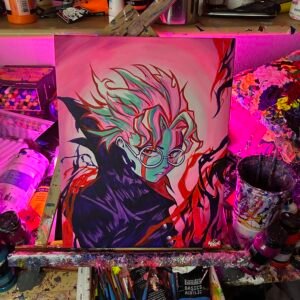 Okarun Painting Glows (11in x 14)