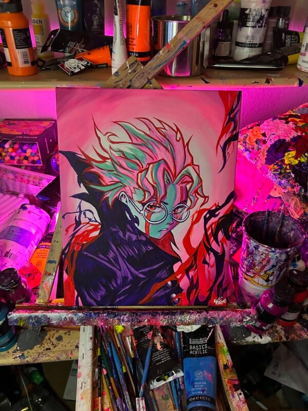 Okarun Painting Glows (11in x 14)