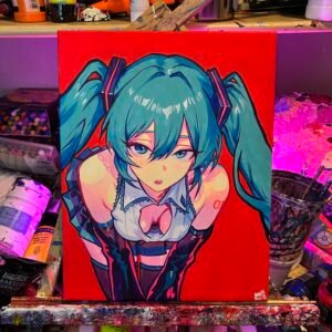 Miku Painting Glows (11in x 14)