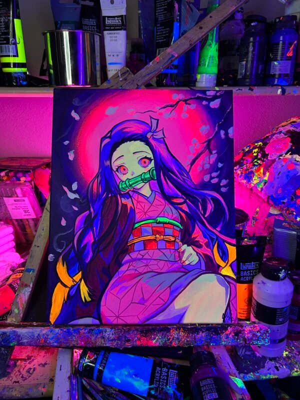 Nezuko Painting Glows (11in x 14) - Image 4