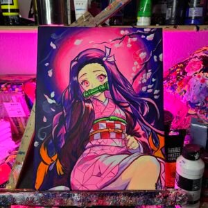 Nezuko Painting Glows (11in x 14)