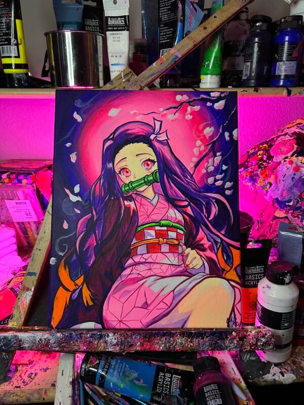 Nezuko Painting Glows (11in x 14)