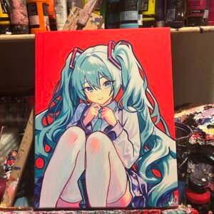 Hatsune Miku Painting Glows (11in x 14)