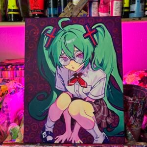 Confession Miku Painting Glows (11in x 14)