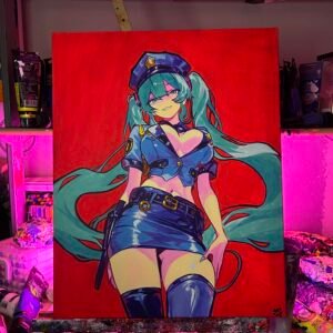 Hatsune Miku Painting Glows (20in x 16)