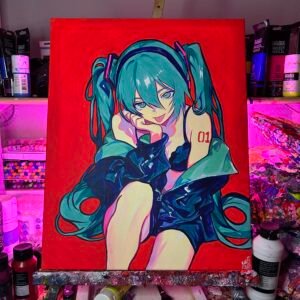 Hatsune Miku Painting Glows (20in x 16)
